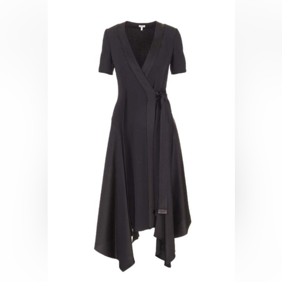 LOEWE asymmetric wrap dress. Size 36. Black - Picture 4 of 10